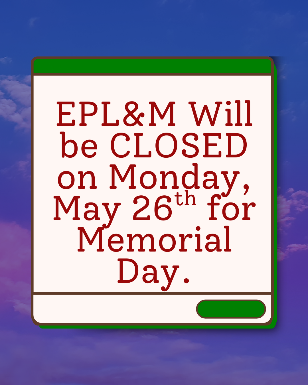 Copy of Closed